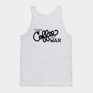 Peace, Love, and Coffee (in Black) Tank Top